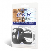 Утяжка на пенис с клёпками Duo Snap Cock And Ball Ring - BlueLine - купить с доставкой в Норильске