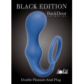 Синее эрекционное кольцо с анальной пробкой Double Pleasure Anal Plug - Lola Games - в Норильске купить с доставкой