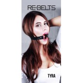 Чёрный кожаный чокер-кляп Tyra Black - Rebelts - купить с доставкой в Норильске