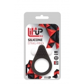 Чёрное эрекционное кольцо LIT-UP SILICONE STIMU RING 1 BLACK - Dream Toys - в Норильске купить с доставкой