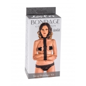 Ошейник с длинной лентой и наручниками Strap Bondage Kit Plus Size - Lola Games - купить с доставкой в Норильске