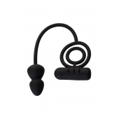 Чёрное эрекционное кольцо с вибропулькой и анальным хвостом - Erotist Adult Toys - в Норильске купить с доставкой