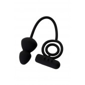 Чёрное эрекционное кольцо с вибростимулятором и анальным хвостом - Erotist Adult Toys - в Норильске купить с доставкой