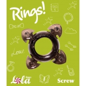 Чёрное эрекционное кольцо Rings Screw - Lola Games - в Норильске купить с доставкой