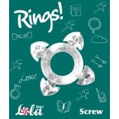 Прозрачное эрекционное кольцо Rings Screw - Lola Games - в Норильске купить с доставкой