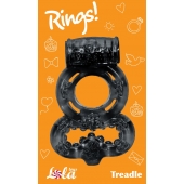 Чёрное эрекционное кольцо Rings Treadle с подхватом - Lola Games - в Норильске купить с доставкой