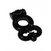 Чёрное эрекционное кольцо Rings Treadle с подхватом - Lola Games - в Норильске купить с доставкой