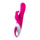 Розовый вибратор с клиторальным стимулятором ELLY с подогревом - 21,5 см. - JOS