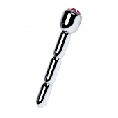 Серебристый уретральный плаг со стразом - 7 см. - ToyFa - купить с доставкой в Норильске