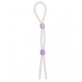 Прозрачное эрекционное кольцо-лассо SILICONE LASSO COCK RING DUAL BEADS - NMC - в Норильске купить с доставкой