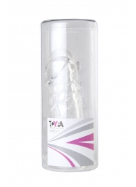 Прозрачная гелевая насадка с клиторальным отростком - 13 см. - Toyfa Basic - в Норильске купить с доставкой