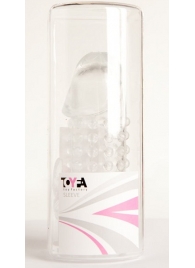 Гелевая прозрачная насадка с 2 отростками - 13 см. - Toyfa Basic - в Норильске купить с доставкой