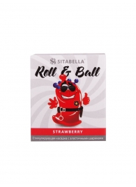 Стимулирующий презерватив-насадка Roll   Ball Strawberry - Sitabella - купить с доставкой в Норильске