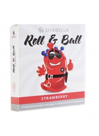 Стимулирующий презерватив-насадка Roll   Ball Strawberry - Sitabella - купить с доставкой в Норильске