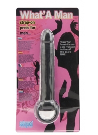 Чёрная насадка на пенис для анальной стимуляции WHATA MAN - 16 см. - Seven Creations - в Норильске купить с доставкой