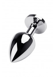 Серебристая коническая анальная пробка с красным кристаллом - 8 см. - ToyFa - купить с доставкой в Норильске