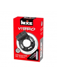 Чёрное эрекционное виброкольцо Luxe VIBRO  Африканский Эль Дьябло  + презерватив - Luxe - в Норильске купить с доставкой