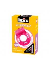 Розовое эрекционное виброкольцо Luxe VIBRO  Ужас Альпиниста  + презерватив - Luxe - в Норильске купить с доставкой