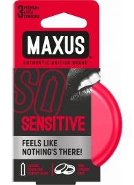 Ультратонкие презервативы в железном кейсе MAXUS Sensitive - 3 шт. - Maxus - купить с доставкой в Норильске