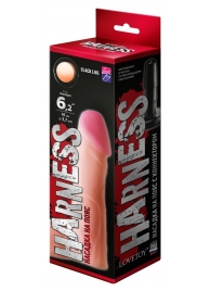Телесная реалистичная насадка на Harness с коннектором BLACK LINE - 17 см. - LOVETOY (А-Полимер) - купить с доставкой в Норильске