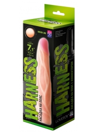 Телесная насадка с венками на Harness с коннектором GREEN LINE - 18 см. - LOVETOY (А-Полимер) - купить с доставкой в Норильске