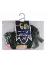 Черный пояс-трусики с двумя насадками Soft-Dolli - 16,5 и 10,5 см. - LOVETOY (А-Полимер) - купить с доставкой в Норильске
