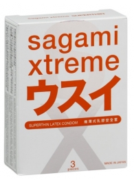 Ультратонкие презервативы Sagami Xtreme SUPERTHIN - 3 шт. - Sagami - купить с доставкой в Норильске