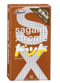 Презервативы Sagami Xtreme FEEL UP с точечной текстурой и линиями прилегания - 10 шт. - Sagami - купить с доставкой в Норильске