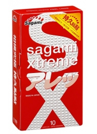 Утолщенные презервативы Sagami Xtreme Feel Long с точками - 10 шт. - Sagami - купить с доставкой в Норильске