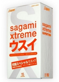 Ультратонкие презервативы Sagami Xtreme SUPERTHIN - 15 шт. - Sagami - купить с доставкой в Норильске