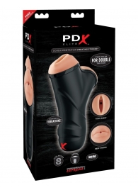 Мастурбатор в колбе с двумя тоннелями Double Penetration Vibrating Stroker - Pipedream - в Норильске купить с доставкой