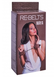 Коричневые кожаные наручники Maya - Rebelts - купить с доставкой в Норильске