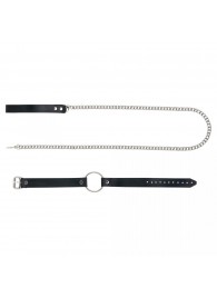 Черный поводок и чокер с кольцом Rada - Rebelts - купить с доставкой в Норильске