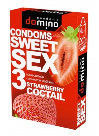 Презервативы для орального секса DOMINO Sweet Sex с ароматом клубничного коктейля  - 3 шт. - Domino - купить с доставкой в Норильске