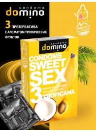 Презервативы для орального секса DOMINO Sweet Sex с ароматом тропических фруктов - 3 шт. - Domino - купить с доставкой в Норильске