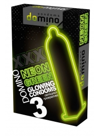 Презервативы DOMINO Neon Green со светящимся в темноте кончиком - 3 шт. - Domino - купить с доставкой в Норильске