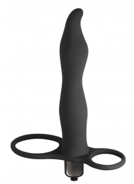 Черная вибронасадка для двойного проникновения Flirtini - 15,9 см. - Lola Games - купить с доставкой в Норильске