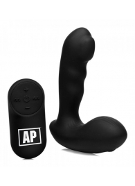 Черный стимулятор простаты Alpha-Pro 7X P-Milker Silicone Prostate Stimulator with Milking Bead - XR Brands - в Норильске купить с доставкой