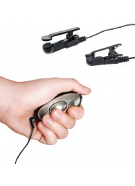 Черные электрические зажимы для сосков Shock Therapy Nipple Clamps - Pipedream - купить с доставкой в Норильске