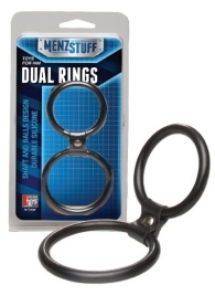 Чёрное двойное эрекционное кольцо Dual Rings Black - Dream Toys - в Норильске купить с доставкой