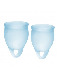 Набор голубых менструальных чаш Feel confident Menstrual Cup - Satisfyer - купить с доставкой в Норильске