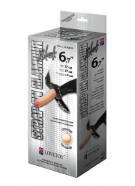 Пояс-трусики с насадкой Glamour - 17 см. - LOVETOY (А-Полимер) - купить с доставкой в Норильске