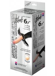 Пояс-трусики с насадкой Glamour - 17 см. - LOVETOY (А-Полимер) - купить с доставкой в Норильске