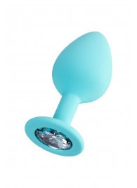 Мятная анальная втулка Brilliant с прозрачным кристаллом - 8 см. - ToyFa - купить с доставкой в Норильске