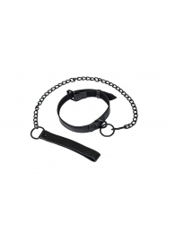 Черный ошейник Sin с поводком - Lola Games - купить с доставкой в Норильске