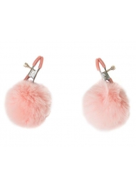 Зажимы на соски Angelic с розовыми меховыми шариками - Lola Games - купить с доставкой в Норильске