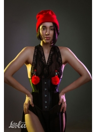 Зажимы на соски Angelic с красными меховыми шариками - Lola Games - купить с доставкой в Норильске