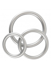 Набор из 3 эрекционных колец под металл Metallic Silicone Cock Ring Set - Orion - в Норильске купить с доставкой
