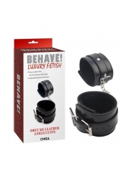 Черные оковы на ноги Obey Me Leather Ankle Cuffs - Chisa - купить с доставкой в Норильске