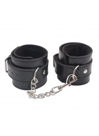 Черные оковы на ноги Obey Me Leather Ankle Cuffs - Chisa - купить с доставкой в Норильске